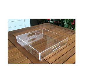 Plateau de service en acrylique, plateau de service en acrylique transparent avec poignées, vente en gros, design personnalisé, plateau en acrylique - Product Image 5