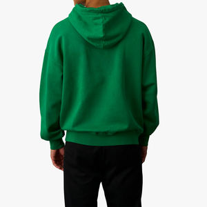 Vente en gros de sweats à capuche de luxe surdimensionnés en coton épais, personnalisables par impression par transfert thermique, à épaules tombantes, pour l'automne - Product Image 2