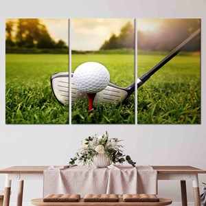 Impression sur toile élégante sur le thème du golf, décoration moderne pour la décoration de la salle de jeux, lot de 3 toiles - Product Image 1
