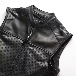 New Arrival Men's Lightweight Leather <b>Vest</b> High Quality Breathable Fabric Top Type Winter Logo Low MOQ Leather <b>Vest</b> Plus Size - Product Image 2