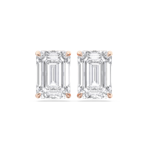 5,00 CT F/VS Emerald Cut Lab Grown Diamond Four Prong Set Stud Pendiente Chapado en oro Hecho en plata de ley 925 para unisex - Product Image 4