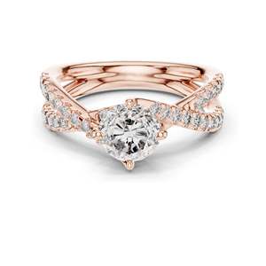 1.384 CT Lab Diamond Crisscross Engagement <b>Ring</b> for Women Round Brilliant Cut VVS-VS EF Clarity 18KT, 14KT, 10KT Gold & - Product Image 1