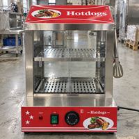Armoire chauffante pour hot-dogs à température réglable, 27L, 500W, en acier inoxydable, avec vitrine vapeur pour restaurants et traiteurs