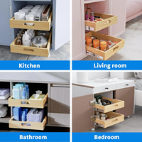 Houten Pull-Out Opslag Organizer Planken Voor Keukenkast Op Maat Ontwerp, Oem/Odm Service, Vietnam Fabriek, Budgetvriendelijk