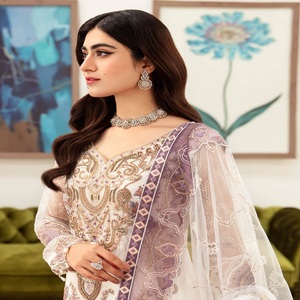 Venta de liquidación Ropa de fiesta para mujer Estilo indio pakistaní Ramsha Organza Shalwar Kamez Dupata Vestido al por mayor de mujer - Product Image 4