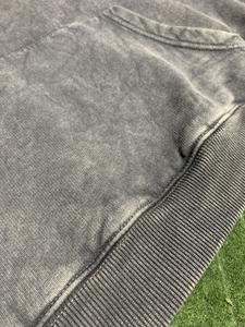 Sudadera con capucha polar de algodón 100% de talla grande para hombre hecha a medida, sudadera de invierno con patrón de tejido sólido, técnica lavada de talla grande - Product Image 2