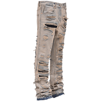 Fabricant de jeans sur mesure, jeans évasés vintage Y2K, 100% coton, effet usé à la main, pour hommes