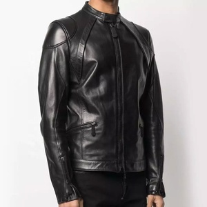 Custom Design High Quality Genuine PU Leather Motorbike <b>Racing</b> <b>Jacket</b> Custom Embroidery Cropped <b>Jacket</b> Zip up Leather <b>Jacket</b> - Product Image 3
