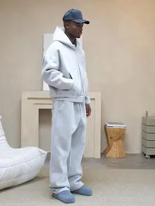 Streetwear Casual Chándales Tops y pantalones Conjunto de invierno Algodón Hip Hop Hombres Mujeres Unisex Sudadera con capucha Pantalones deportivos - Product Image 3