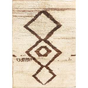 Alfombras de Lana Zuri Ivory, Anudadas a Mano, Geométricas y Abstractas, para Sala de Estar, Pasillo, Entrada, Forma Rectangular Tipo Rompecabezas para Adolescentes-PAEM-665 - Product Image 1