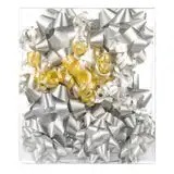 Custom Butterfly Bow Gift <b>Ribbons</b> Metallic Silver and Gold Woven Polyester Digital Printed with Logo for Christmas Packaging - Product Image 2