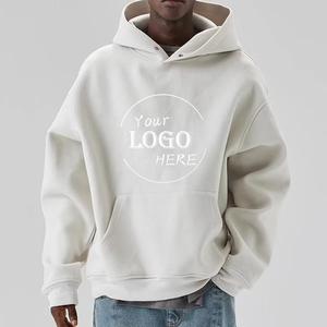 Sweats à capuche pour hommes personnalisés de haute qualité unisexe coton Streetwear impression graphique Logo poids lourd surdimensionné au crochet pour l'automne - Product Image 5