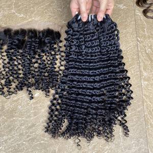 Peluca de cabello humano vietnamita para mujeres negras, mechones ondulados con cierre frontal de encaje hd, 100% - Product Image 2