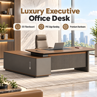 Bureau de direction moderne avec armoire de rangement intégrée pour une solution d'espace de travail professionnel
