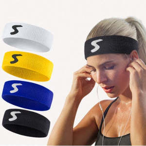 Sweat-Absorbing Fitness <b>Headband</b>-Wide Yoga <b>Headband</b> with Silicone Grip Custom Logo Cotton and Spandex - Product Image 1