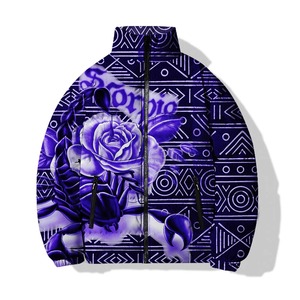 Chaqueta acolchada impresa por sublimación 3D, chaqueta con cremallera OEM personalizada, fabricante al por mayor, chaqueta de invierno a prueba de viento de secado rápido - Product Image 1