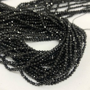 Venta al por Mayor de Cuentas Facetadas de Espinela Negra Micro de 15.5'' de Longitud, Piedras Preciosas Naturales Brillantes de 3mm 4mm, Certificadas por Terceros, Gemas Mehrajudin - Product Image 4