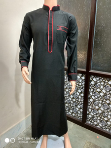 Batas de Color sólido Casual Dubai Arabia Saudita Hombres Jubba Thobe con capucha Thobes Hombres Elegante Out Wear Thobe Robe - Product Image 6