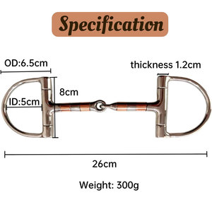 Cadena de broca de filete Kimberwicke ranurada de acero inoxidable, broca de entrenamiento para montar a caballo, Control equilibrado, tachuela ecuestre inglesa occidental - Product Image 4