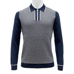 Suéter de Lana Merino Extrafina para Hombre, Estilo Casual de Invierno, Cuello Alto, Manga Larga, Media Cremallera, Transpirable, Colección Otoño/Invierno 2023 - Product Image 1