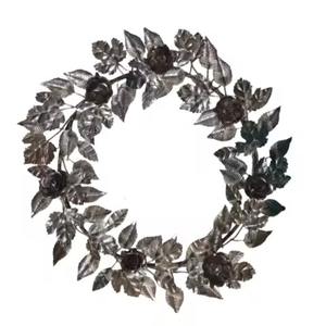 Black Metal Leaf <b>Wreath</b> Decorative Wall Hanging <b>Wreath</b> <b>for</b> Home Front <b>Door</b> Wall Decorative Metal <b>Wreath</b> - Product Image 4