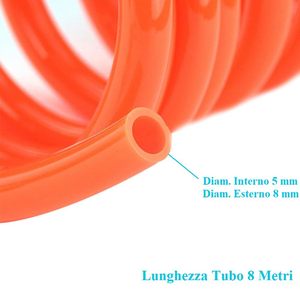 8m arancione rinforzato PE flessibile ad alta pressione industriale a spirale domestica aria compressa parti pneumatiche 5x8mm - Product Image 2