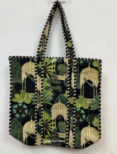 Bolso de mano acolchado vintage bohemio hecho a mano, bolso de hombro de algodón con estampado de bloques lavables para mujer, bolso de mano promocional de uso diario - Product Image 4