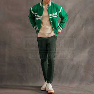Veste d'université pour hommes lourds avec doublure douce et look rétro pour la veste d'université pour hommes de la mode hivernale - Product Image 3