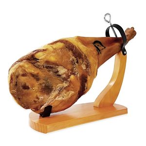 Soporte de corte manual Modelo de góndola Soporte de jamón de madera 40x16,5x40cm Muebles de cocina con abrazaderas de hierro - Product Image 3