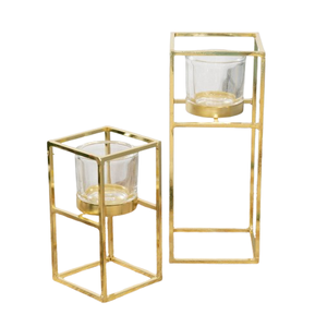 Bougeoir T-Light de couleur or à vendre Prix de gros Bougeoir T-Light de conception unique fait à la main en cuivre fini - Product Image 1