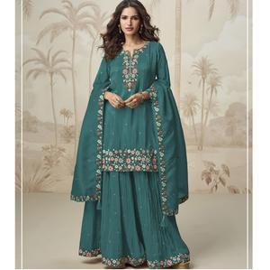 Ensemble de travail lourd Salwar Kameez pour la fête de mariage et le festival avec Dupatta élégant et qualité de point de qualité supérieure au meilleur prix - Product Image 1