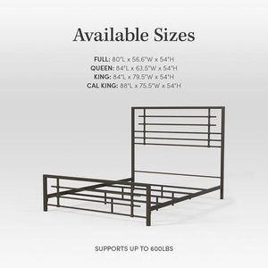 Base de Cama Moderna de Metal Negro con Cabecera y Piecera, Estructura de Acero Resistente, No Requiere Somier - Product Image 4