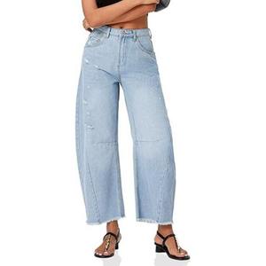 100% coton Baggy Jeans Pantalon Denim populaire moderne avec taille élastique Style avant plat pour l'été - Product Image 1