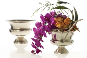 Jarrón de urna de flores de plata grande para decoración de mesa, diseño único, decoración del hogar, jarrón de urna de flores a la venta - Product Image 2