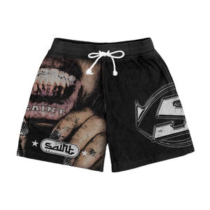 กางเกงขาสั้นผ้าเฟรนช์เทอร์รี่คอตตอน สีและป้ายสั่งทำได้ กางเกงขาสั้นผู้ชายแบบฟอกสีสไตล์วินเทจ สำหรับใส่ในฤดูร้อน - Product Image 4