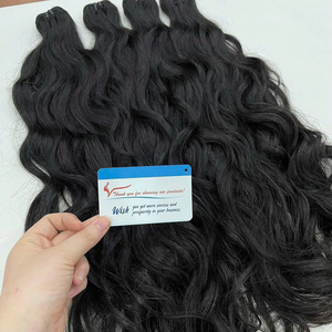 Extensiones de cabello humano ondulado natural Paquetes de cabello liso alineados con cutícula Cabello crudo ondulado doble dibujado de Vietnam - Product Image 1