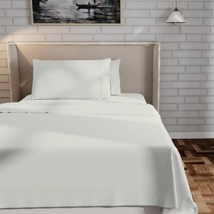 Ensemble de draps de lit en microfibre de haute qualité 4 pièces pour la maison et l'hôtel Durable 400TC fils compter draps de lit de Style uni - Product Image 3