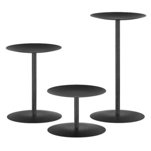 Nouvelle dernière arrivée Vintage métal fer bougeoir en produit Simple bougeoir noir enduit ensemble 3 pièces maison décorer bureau - Product Image 1