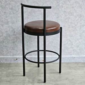 Industrial Design GCF193 High Bar <b>Stool</b> Soft PU Leather <b>Cushion</b> with Iron Frame for Farmhouse Club - Product Image 5