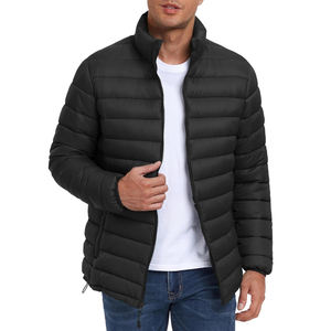 Chaqueta de burbujas para hombre OEM, talla grande, con capucha, cremallera, cuello de piel, diseño personalizado, estampado puff, ropa de calle, ropa exterior de invierno - Product Image 1