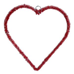 Coeur Tenture Murale Décor Artisanat Fer/Perles Suspendus Nickelage pour La Maison Et La Décoration De Noël À La Main - Product Image 2