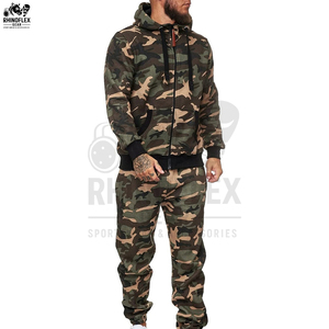 Conjunto Deportivo para Hombre, Camuflaje, Sudadera con Capucha y Pantalones a Juego, Sudadera con Capucha y Pantalones con Cremallera, Estilo Camuflaje - Product Image 5