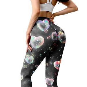 Leggings de yoga taille haute pour femme, anti-bactériens, sans coutures, en coton/fibre de bambou, très extensibles et respirants, longueur genou, avec logo froncé - Product Image 6