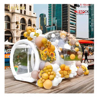 Maison à bulles gonflable à ballons avec trampoline et dôme transparent en PVC avec souffleur