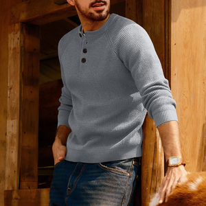 Chandails tricotés pour hommes respirants confortables et à la mode chandails pour hommes tricotés de style de rue à bas quantité minimale de commande - Product Image 3