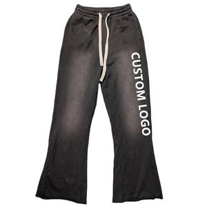 Custom Men's <b>Joggers</b> Flare Straight High Quality 100% Cotton French Terry Pants <b>Stacked</b> Pattern Sport Style Sweatpants - Product Image 5