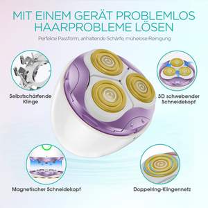 Tondeuse corporelle électrique sans fil pour femme, rasoir humide et sec pour le visage, les jambes, les aisselles et la zone du bikini, étanche - Product Image 6