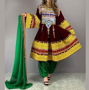 Vestido Pathani al por Mayor, OEM, ODM, Vestido Tribal Kuchi Estampado, Vestidos de Fiesta para Niñas, Vestido Pashtun Nuristan Transpirable - Product Image 5