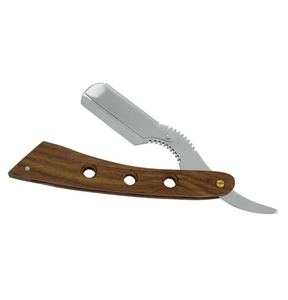 Maquinilla de afeitar de borde recto de peluquero profesional con mango de madera para cara cuerpo Bikini axila - Product Image 4