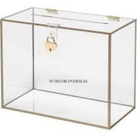 Boîte de cadeaux de mariage en aluminium coulé argent brillant poli Unique Fancy Designer et acrylique de fabricant indien
